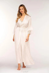 Unikat soft, lustrous satin long bathrobe  Adomoo
