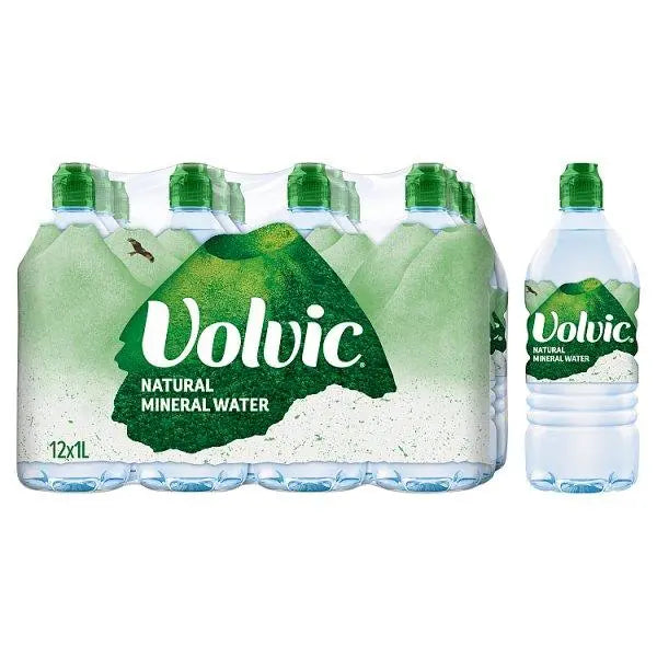 Volvic Natural Mineral Water 1L (Case of 12)  Adomoo