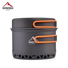 Widesea Camping 1.3L 2.3L Cookware Outdoor Cooking Set Heat Cooker Travel Tableware Pot Kettle Tourist Kitchen Utensil Equipment  Adomoo