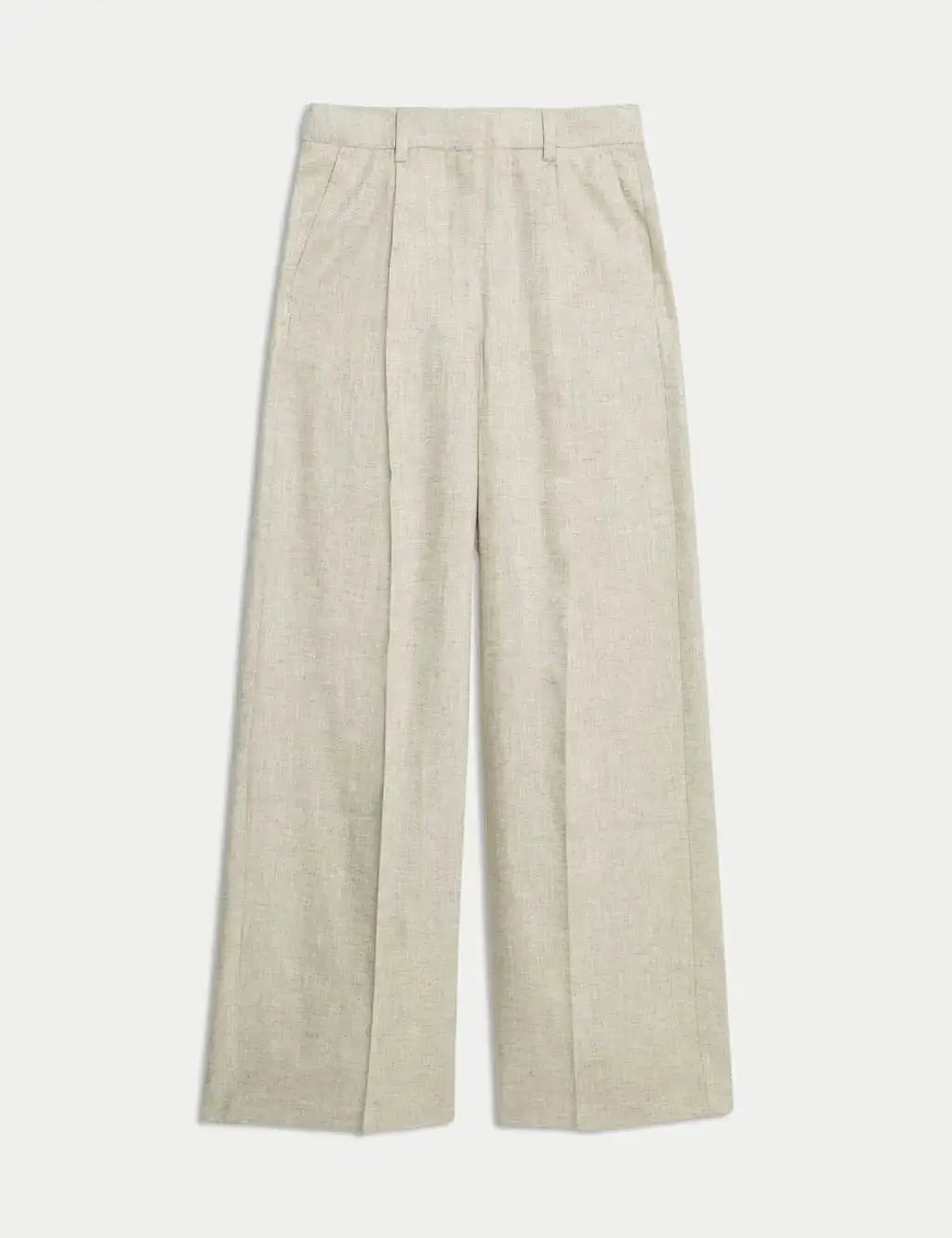 Womens Linen Blend Wide Leg Trousers  Adomoo