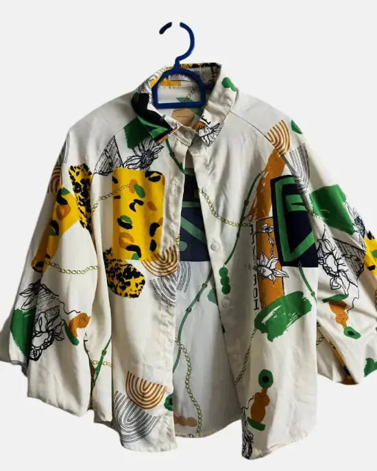 Womens Tops with Green and Yellow Print  Adomoo