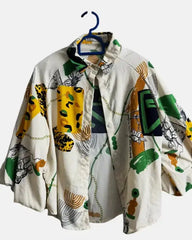 Womens Tops with Green and Yellow Print  Adomoo