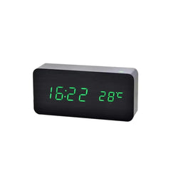 Wooden Digital Alarm Clock with Wireless Charging,  Clock with Time, Date,Temperature, Desk Clocks  Office,Bedside Clock Clock  Adomoo