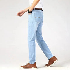 Withinlee Men's Light Blue Business Jeans – Classic Stretch Denim Trousers  Adomoo