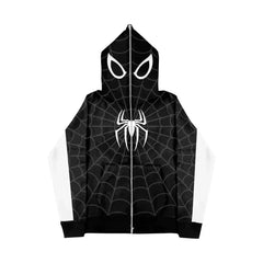 Y2K Spider Web Red Hoodie Sweatshirt - Harajuku Punk Grunge Women's Hip Hop Hoodie  Adomoo
