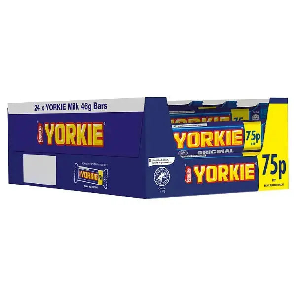 Yorkie Milk Chocolate Bar 46g PMP 75p (Case of 24)  Adomoo