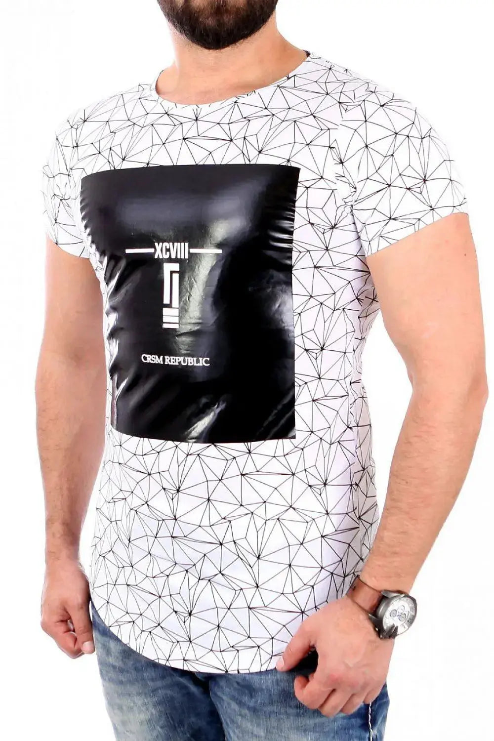 YourNewStyle Men's short sleeve white t-shirt  Adomoo