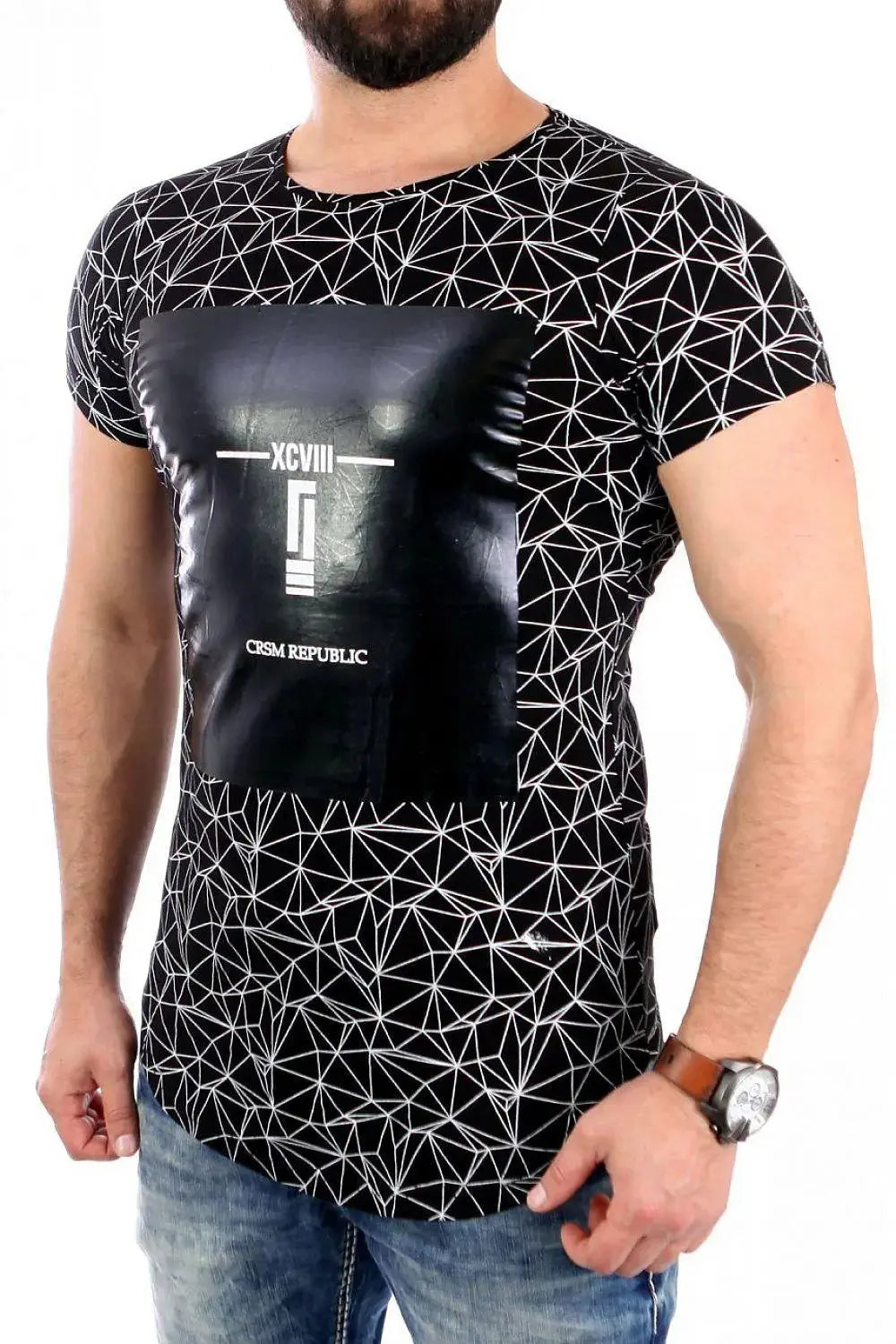 YourNewStyle Men's short-sleeved black T-shirt  Adomoo