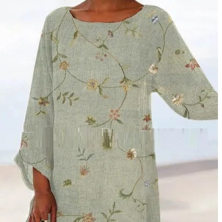 Fashion Casual Women's New Printed Shuya Temperament Commute Dress  Adomoo