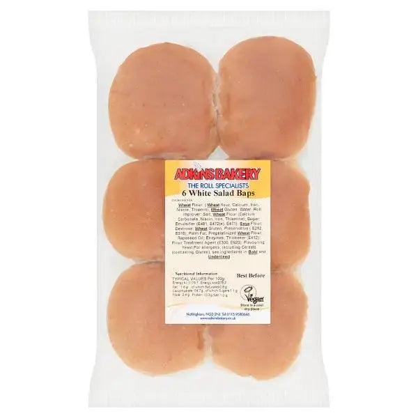 Adkins Bakery 6 White Salad Baps (Case of 1)  Adomoo
