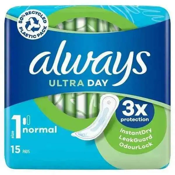Always Ultra Sanitary Towels Normal (Size 1) Wings 13 Pads  Adomoo
