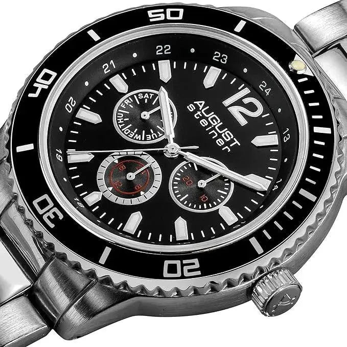 August Steiner Mens Mercury Quartz Multifunction Divers Bracelet Watch  Adomoo