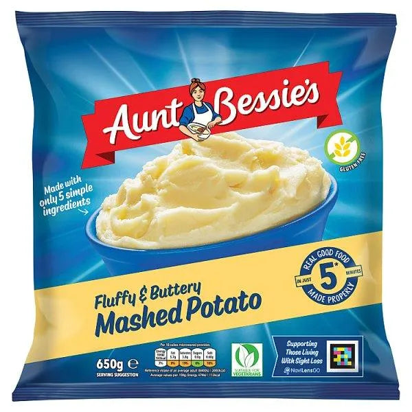 Aunt Bessie's Fluffy & Buttery Mashed Potato 650g - Honesty Sales U.K