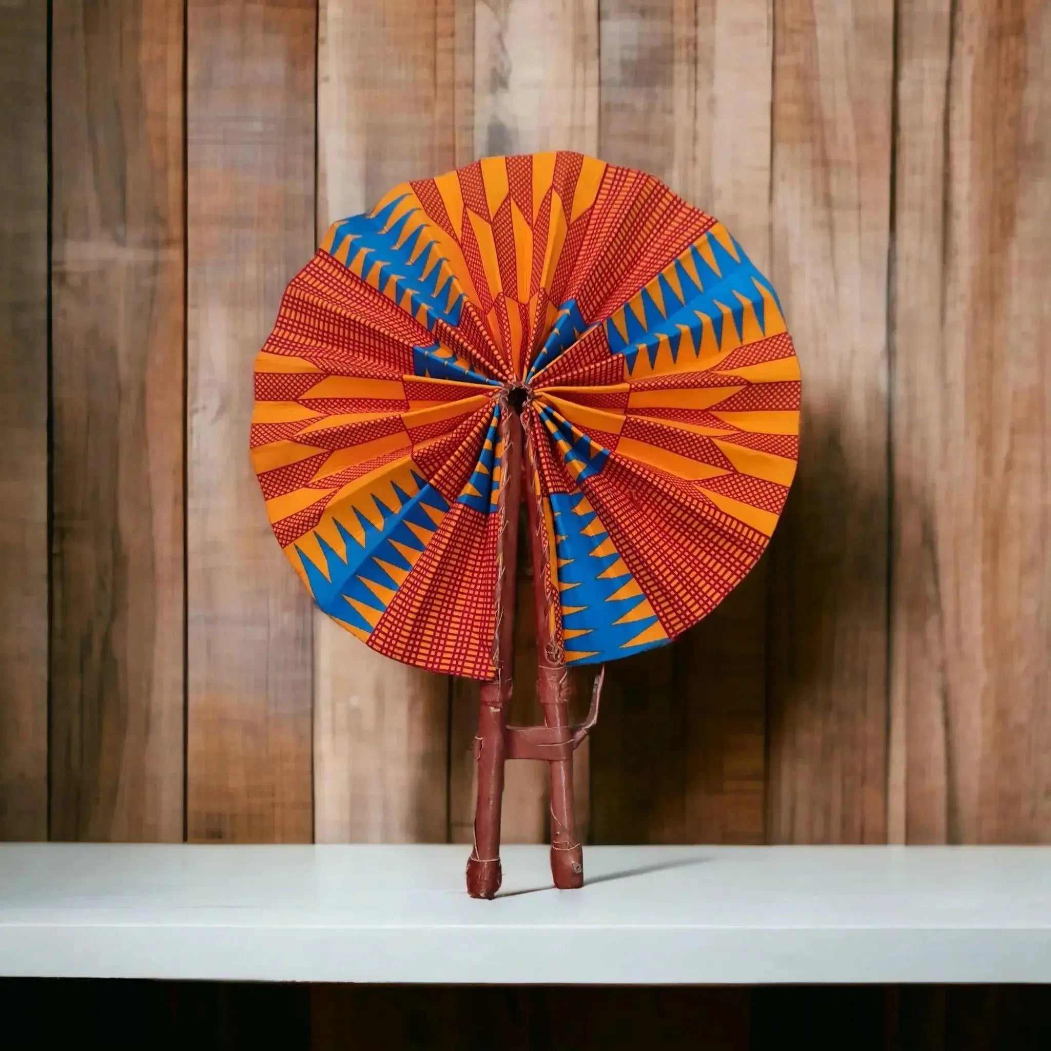 Authentic Leather Kente Fan  Adomoo