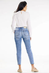 awama casual blouse with long sleeves tied at the bottom  Adomoo