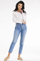 awama casual blouse with long sleeves tied at the bottom  Adomoo