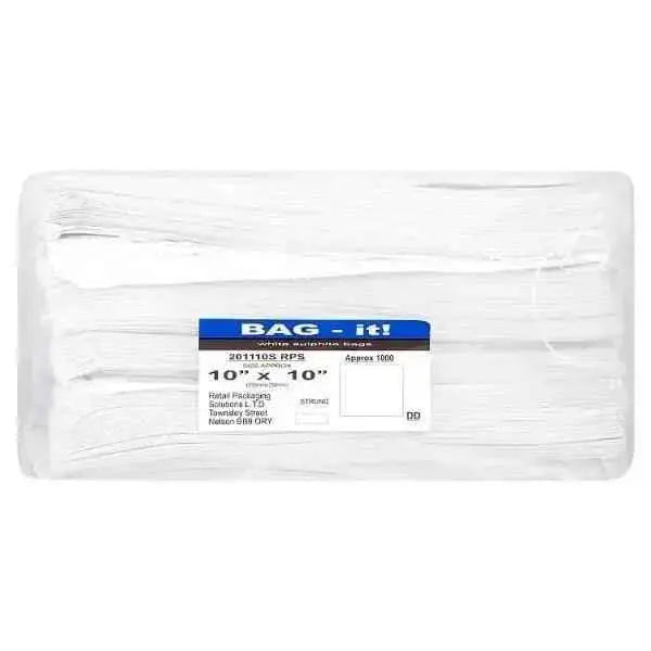 Bag It, White Sulphite Bags 10" x 10", 8.5" x 8.5" Strung Approx 1000  Adomoo