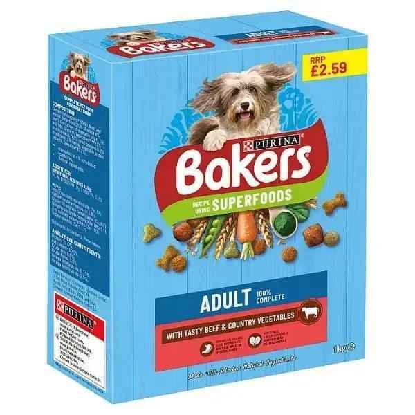 BAKERS Adult Beef with Vegetables Dry Dog Food 1kg PMP (Case of 5)  Adomoo