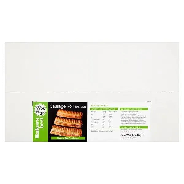 Bakers Best Sausage Roll 40 x 120g (4.8kg) - Honesty Sales U.K