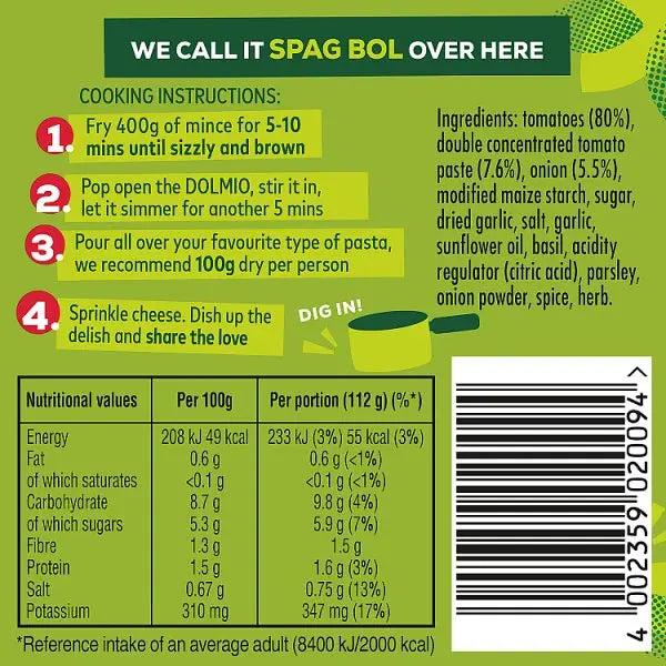 Dolmio Sauce for Bolognese Onion & Garlic 450g (Case of 6)  Adomoo