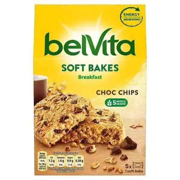 Belvita Breakfast Biscuits Soft Bakes Choc Chip 250g (Case of 6)  Adomoo