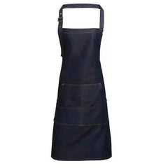 Bib Apron Denim Jeans Stitch Black, Indigo  Adomoo