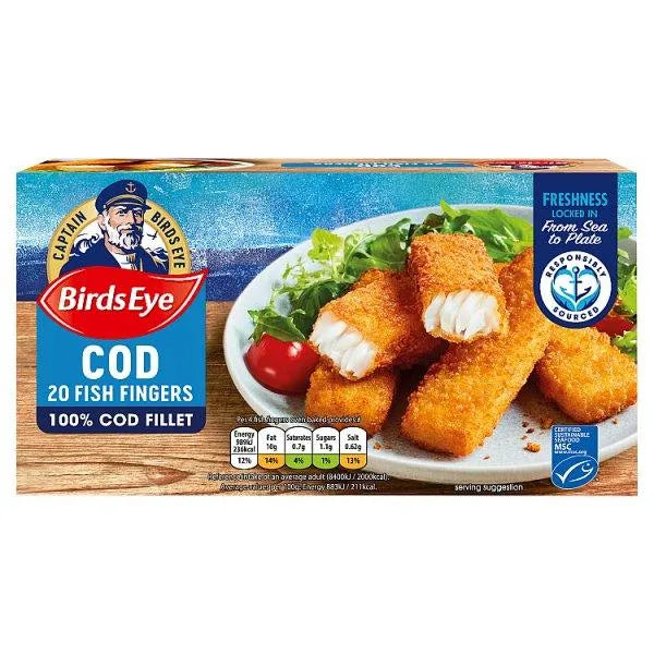 Birds Eye 20 Breaded Cod Fish Fingers 560g - Honesty Sales U.K