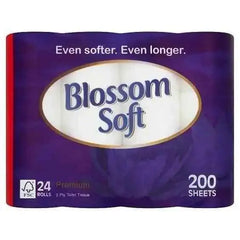 Blossom Soft White Luxury Bathroom Tissue 24 Rolls  Adomoo
