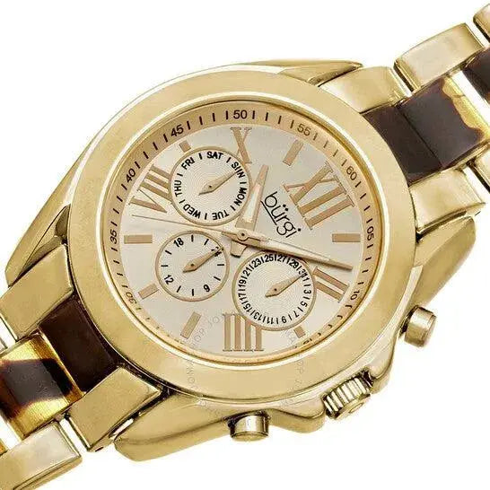 Burgi BUR094YG Womens Gold Tortoise Watch  Adomoo