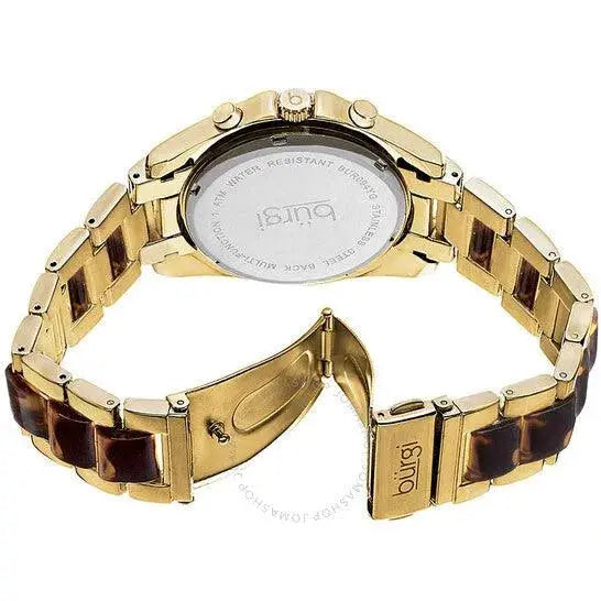 Burgi BUR094YG Womens Gold Tortoise Watch  Adomoo