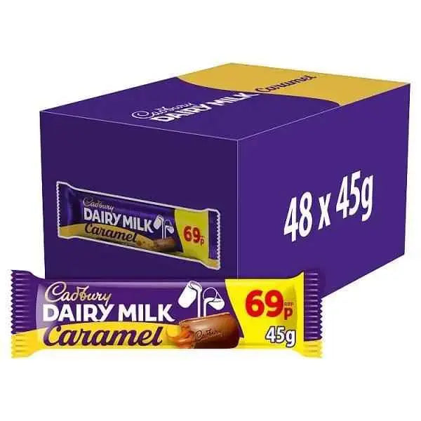 Cadbury Dairy Milk Caramel Chocolate Bar 45g (Case of 48)  Adomoo