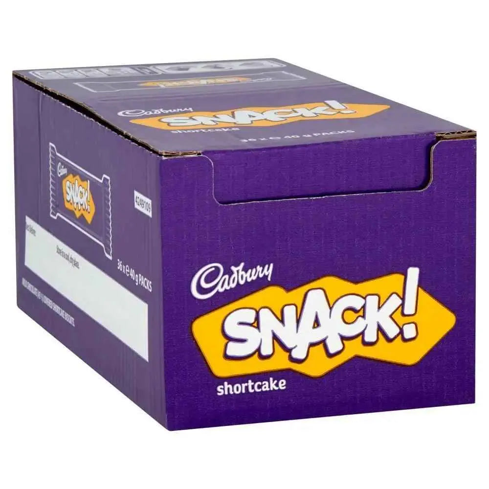Cadbury Snack Shortcake Chocolate Biscuit 40g (Case of 36)  Adomoo