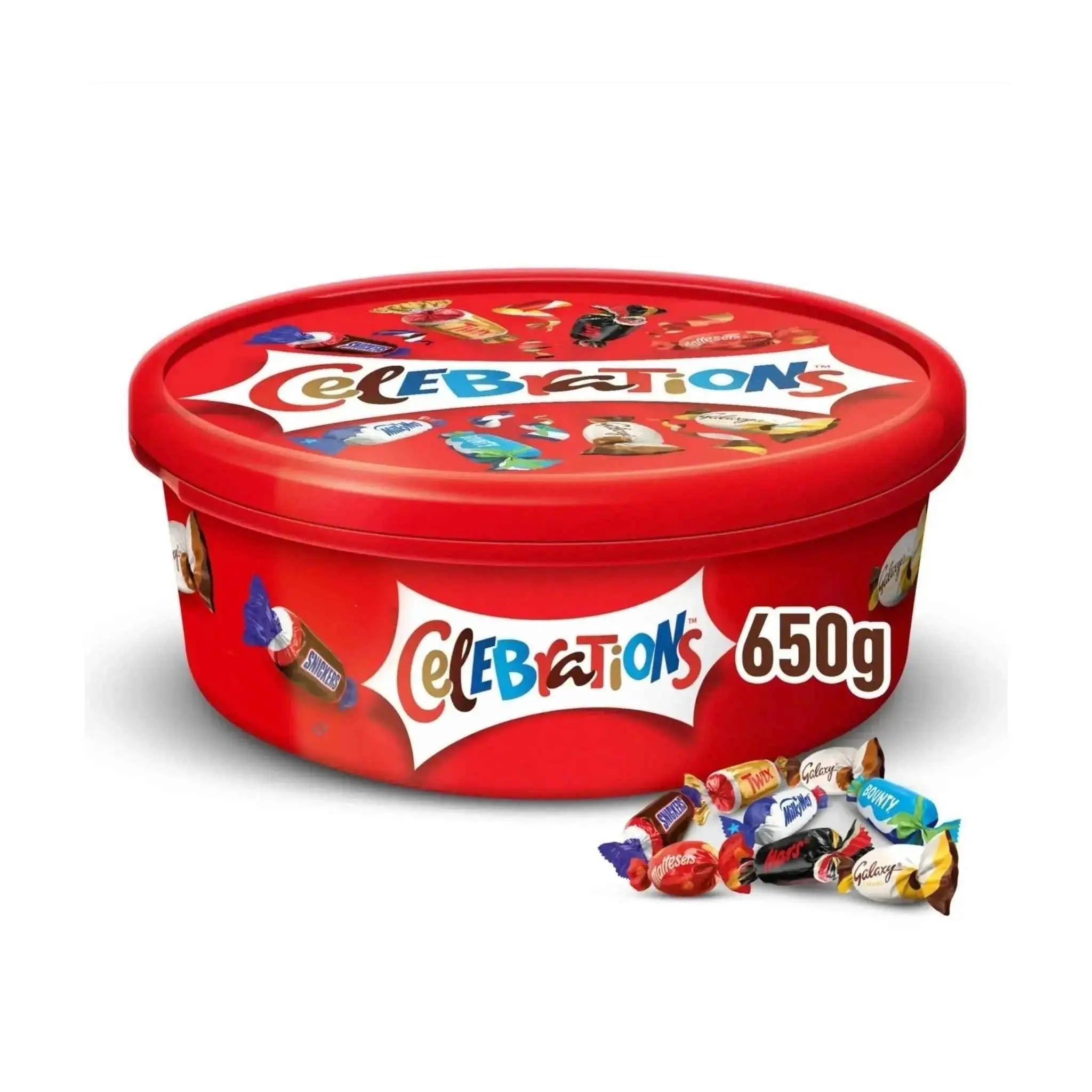 Celebrations Milk Chocolate Box Of Mini Chocolate & Biscuit Bars Sharing Tub 650g  Adomoo