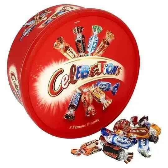 Celebrations Milk Chocolate Box Of Mini Chocolate & Biscuit Bars Sharing Tub 650g  Adomoo