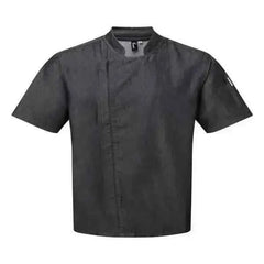 Chef Jacket Short Sleeve Denim Black and Indigo  Adomoo