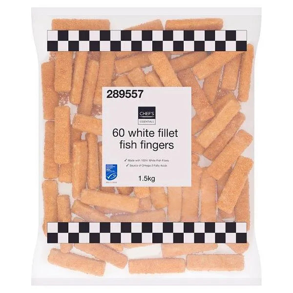 Chef's Essentials 60 White Fillet Fish Fingers 1.5kg - Honesty Sales U.K