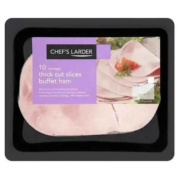 Chef's Larder 10 (Average) Thick Cut Slices Buffet Ham 500g  Adomoo