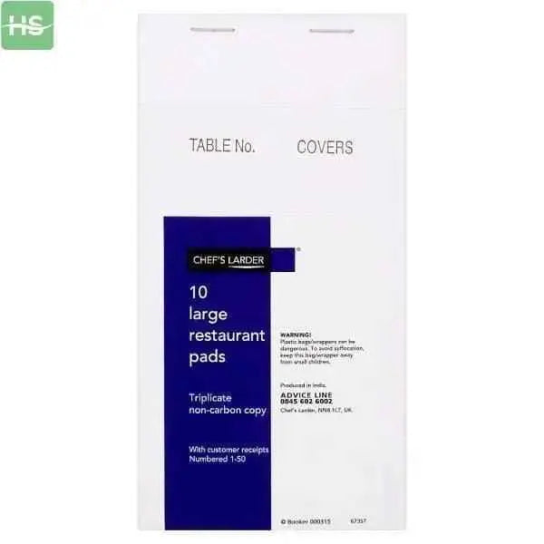 Chef's Larder 10 Large Restaurant Pads  Adomoo