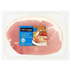 Chef's Larder 2 Unsmoked Horseshoe Gammon Steaks 2 x 227g (454g)  Adomoo
