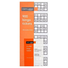Chef's Larder Bingo Tickets 5 x 900  Adomoo