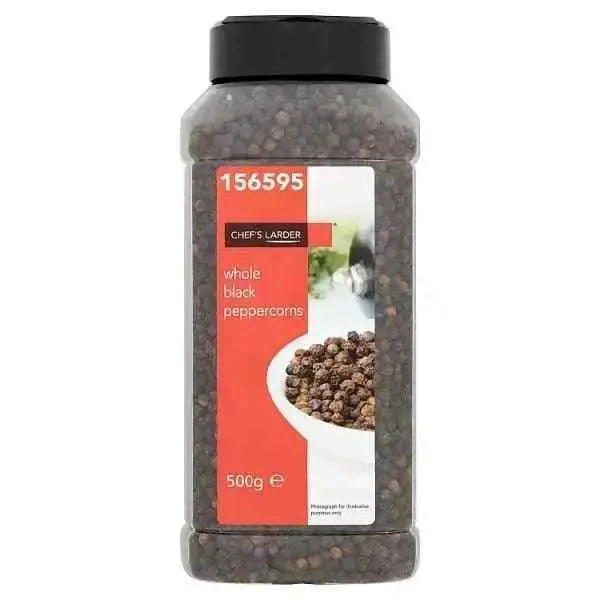 Chef's Larder Whole Black Peppercorns 500g  Adomoo