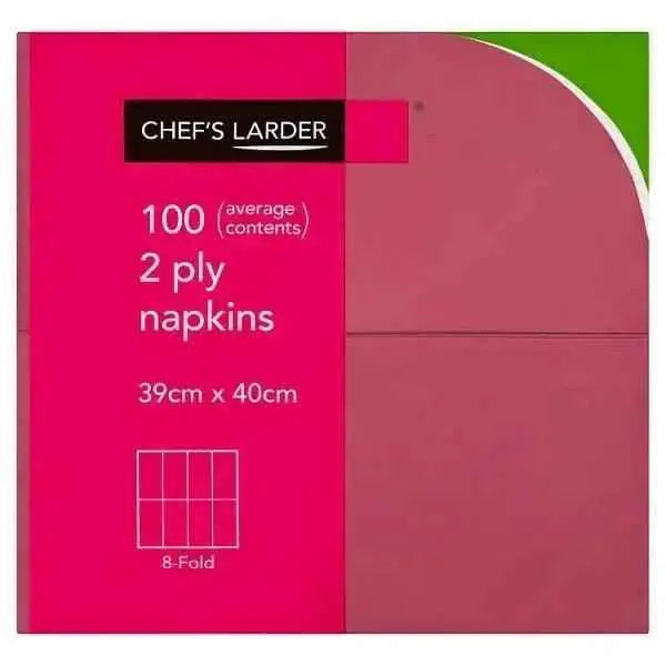 Chefs Larder 100 Napkins Bordeaux 2 Ply  Adomoo