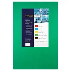 Chefs Larder Hygiene Chopping Board Green 45x30cm (Case of 10)  Adomoo