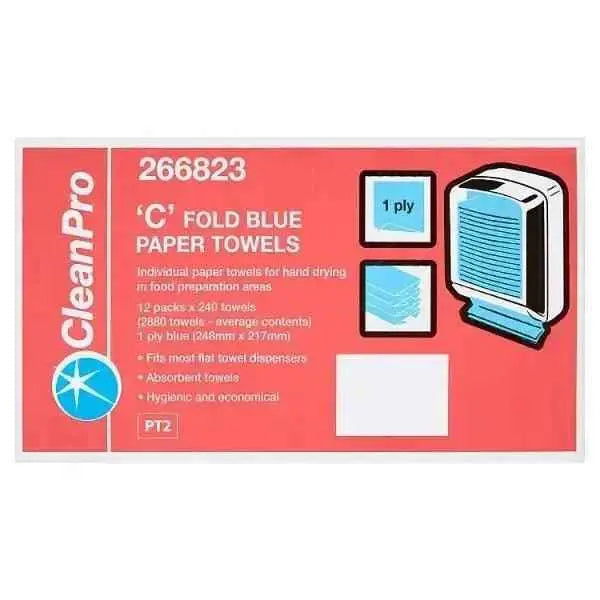 CleanPro C Fold Blue Paper Towels  Adomoo