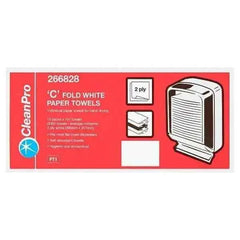 CleanPro C Fold White Paper Towels 2 Ply 15 Packs x 157 Towels  Adomoo