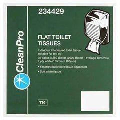 CleanPro Flat Toilet Tissues White 2 Ply 36 Packs 250 Sheets  Adomoo