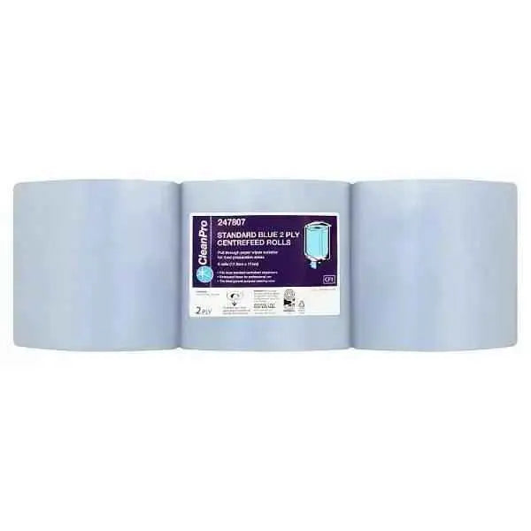 CleanPro Standard Blue 2 Ply 6 Centrefeed Rolls  Adomoo