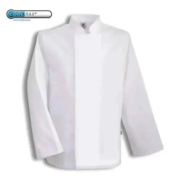Coolmax Chefs Jacket Long Sleeve Black - White  Adomoo