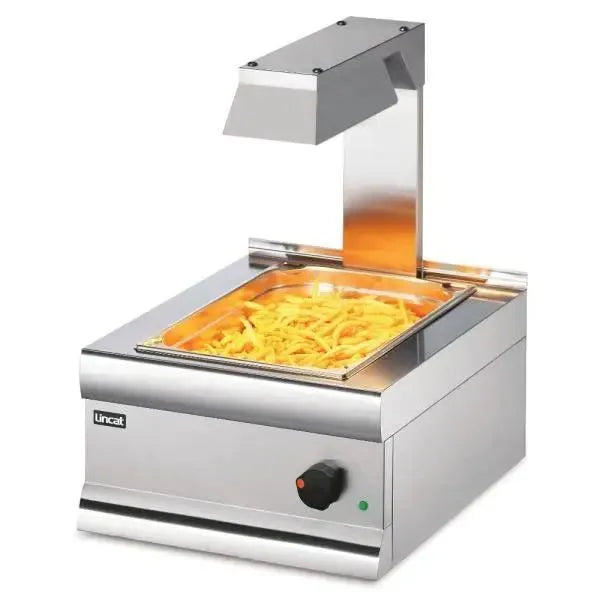 CS4/G - Lincat Silverlink 600 Electric Counter-top Chip Scuttle with Overhead Gantry-W450mm-1.0kW - Honesty Sales U.K