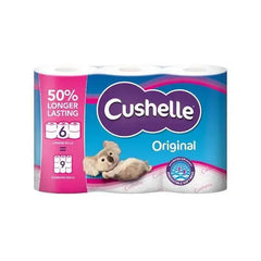 Cushelle Original 50% Longer Lasting Toilet Tissue 6 Equals 9 Regular Rolls  Adomoo